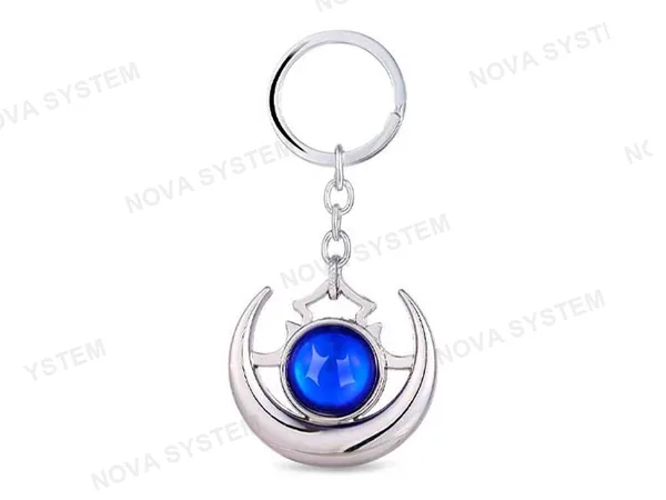 LLAVERO DOTA SHADOW AMULET, COLGANTE COLOR PLATA CON ESFERA ZUL INCRUSTADA, 2 MOD ( SHADOW AMULET )