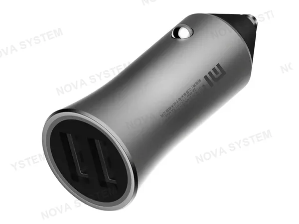 CARGADOR XIAOMI PARA AUTOS , 2 PUERTOS USB, COMPATIBLE PARA IPAD, SONY, HUAWEI, TABLETAS, TELÉFONOS INTELIGENTES, COLOR PLATA (CC05ZM)