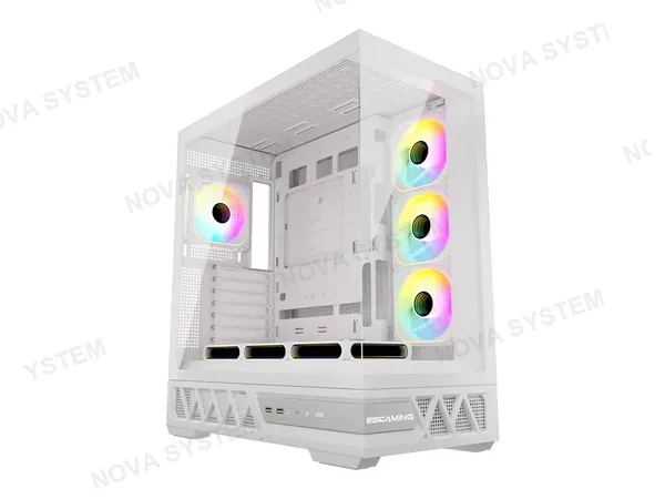 CASE ESGAMING ENKIDO-W (ENKIDO-W) S/FUENTE VIDRIO TEMPLADO, 7X FAN LED ARGB, BLANCO