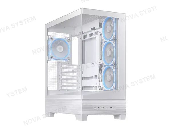 CASE ASUS A31 PLUS S/FUENTE (A31 PLUS/WH/TG/ARGB) PANEL DE VIDRIO, ARGB, WHITE