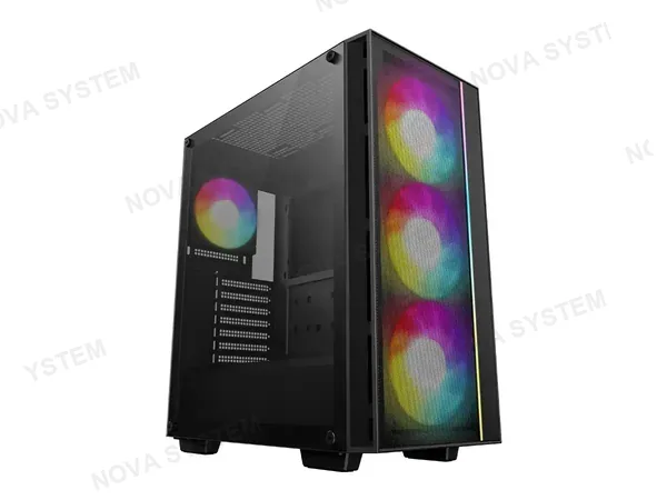 CASE DEEPCOOL MATREXX 55 MESH V4 C, S/FUENTE (R-MATREXX55-BCAGA4-G-4) TIPO C, 4 VENTILADORES, LED ARGB, NEGRO