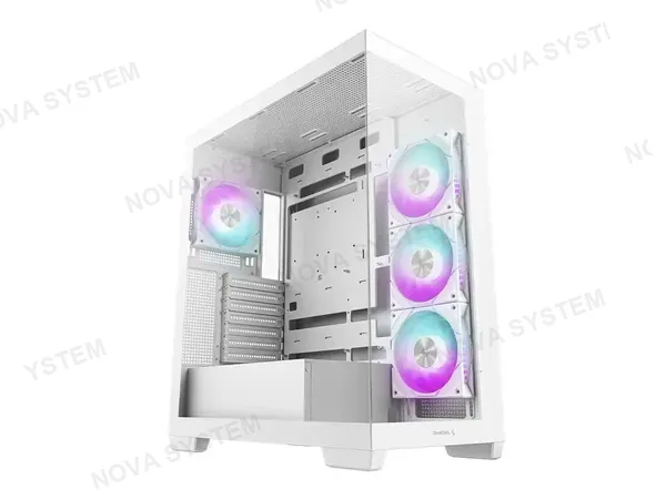 CASE DEEPCOOL GAMING CG580 4F WH S/FUENTE (R-CG580-WHADA4-G-1) PANELES DE VIDRIO TEMPLADO, 4 VENTILADORES, BLANCO