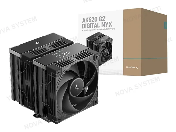 COOLER PARA PROCESADOR DEEPCOOL AK620 G2 DIGITAL NYX (R-AK620G2-BKNNMN-GJD-1) 2 VENTILADORES