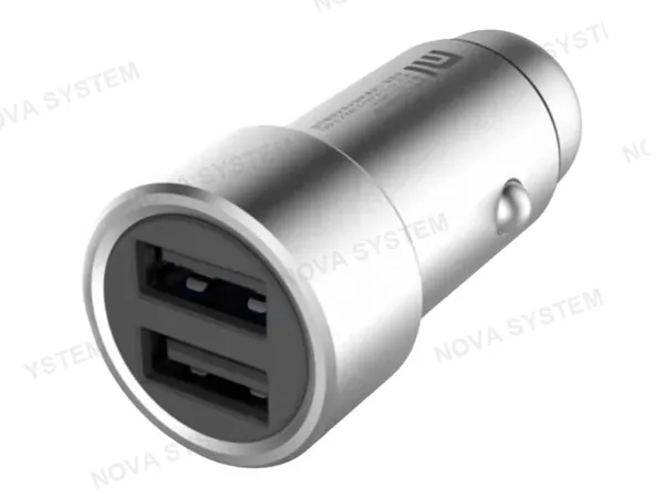CARGADOR XIAOMI PARA COCHES 2 PUERTOS USB, ENTRADA 12-24V 2.4A X2, SALIDA 5.0V 2.4A X2, COLOR PLATA (GDS4048GL)