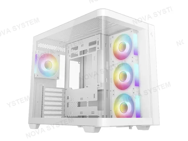 CASE DEEPCOOL GAMING CG530U 4F WHITE 4 VENTILADORES, LED ARGB, BLANCO
