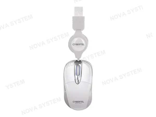 MOUSE CYBERTEL SPUTNIK CYB M204W (CYB M204W) HASTA 1000 DPI, 3 BOTONES, RETRACTIL, BLANCO