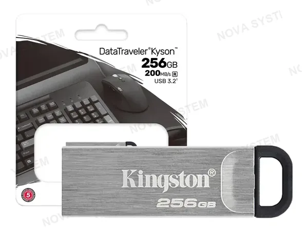 MEMORIA USB KINGSTON 256GB DATATRAVELER KYSON (DTKN/256GB), USB 3.2 DISPOSITIVO DE ALMACENAMIENTO, METAL