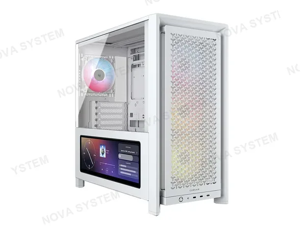CASE CORSAIR FRAME 4000D S/FUENTE (CC-9011327-WW) LCD PANTALLA TACTIL 14.5'' , PANEL DE VIDRIO TEMPLADO, BLANCO