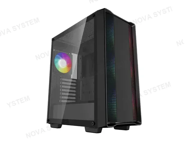 CASE DEEPCOOL GAMING CC560 ARGB V2 S/FUENTE (R-CC560-BKTAA4-G-2) PANEL DE VIDRIO, 4 VENTILADORES, LED ARGB, NEGRO