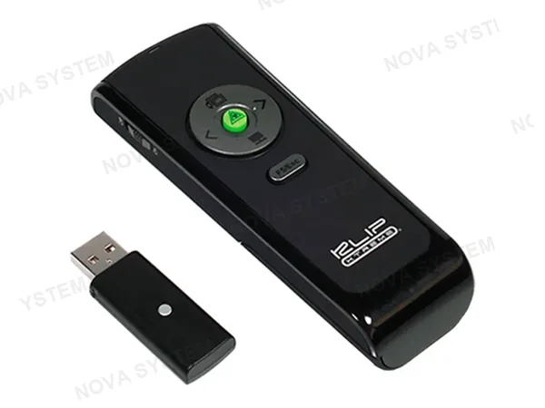 KLIP, CONTROL REMOTO CON PUNTERO LÁSER INCORPORADO, 5 BOTONES PARA CONTROLAR LAS PRESENTACIONES, ALCANCE DE HASTA 20 METROS, COLOR NEGRO (KPS-010)