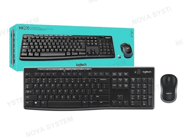 COMBO 2 EN UNO LOGITECH INALAMBRICO MK270 (920-004432) TECLADO, MOUSE, 1000 DPI, NEGRO