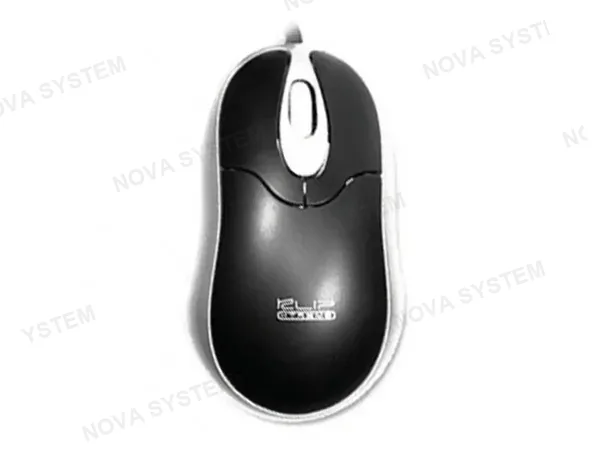 MOUSE KLIP MINI RETRACTIL (KMO-103) HASTA 800 DPI, 3 BOTONES, NEGRO CON PLOMO