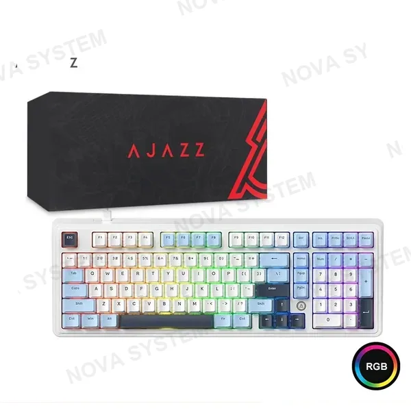 TECLADO MECANICO AJAZZ AK980 -DAYDREAM SWITCH- BLUE-WHITE-DARK BLUE-RGB -DIY -WIRED VERSION (6976412985812)