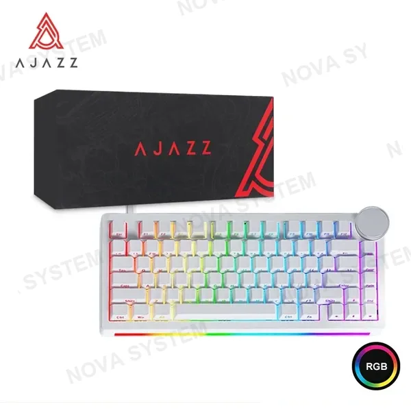 TECLADO MECANICO AJAZZ AK820 V2 ICE ISLET SWITCH ORIGINAL HEIGHT WHITE RGB DIY (WIRED VERSION) (6976412989889)