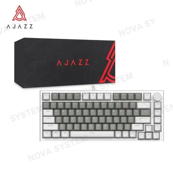TECLADO MECANICO AJAZZ AK820 -MILLE FEUILLE YELLOW SWITCHES SWITCH- WHITE GRAY- WHITE LIGHT- DIY-WIRED (6976412980176)