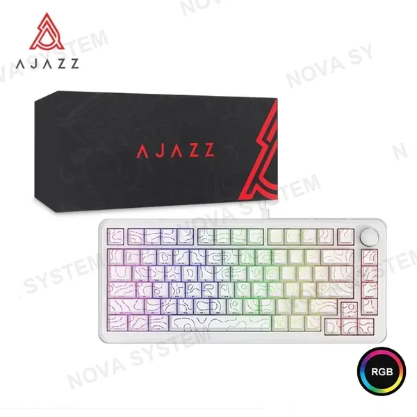 TECLADO MECANICO AJAZZ AK820 MAX MAGNETIC SWITCH-CONTOUR LINE-WHITE-RGB-WIRED (6976412986116)
