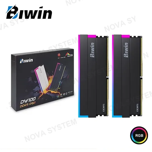 MEMORIA 32GB (16GBx2) DDR5 BIWIN DW100 BLACK OPAL RGB INTEL XMP/AMD EXPO BUS 6000MHz (PN:BXL53260DW1-D28FB) COMPUTERSHOP