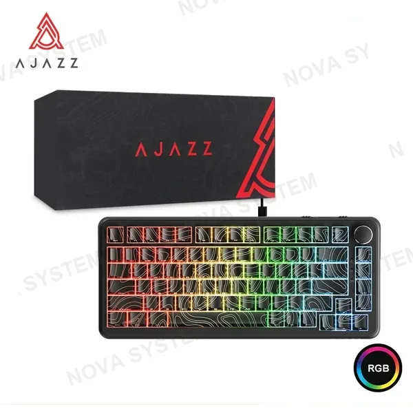 TECLADO MECANICO AJAZZ AK820 MAX MAGNETIC SWITCH-CONTOUR LINE-BLACK-RGB-WIRED (6976412984518)