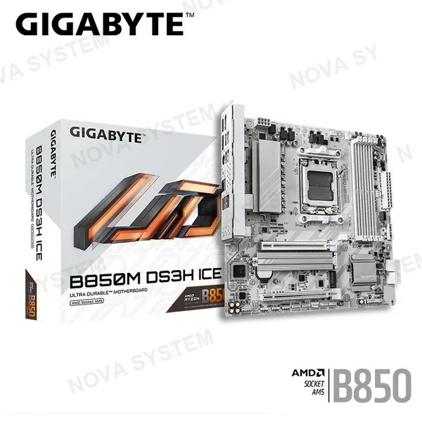 PLACA GIGABYTE B850M DS3H ICE ULTRA DURABLE M.ATX DDR5 AMD AM5 (PN:9MB85MS3E-00-G12) COMPUTERSHOP