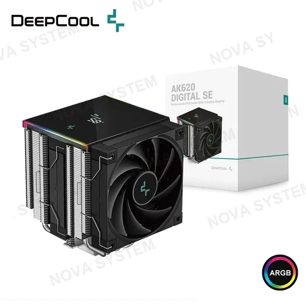 DEEPCOOL AK620 DIGITAL SE BLACK ARGB COOLER CPU REFRIGERACION AIRE COMPATIBLE AMD/INTEL (PN:R-AK620-BKADMN-GJD) COMPUTERSHOP