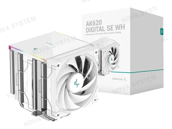 DEEPCOOL AK620 DIGITAL SE WHITE ARGB COOLER CPU REFRIGERACION AIRE COMPATIBLE AMD/INTEL (PN:R-AK620-WHADMN-GJD) COMPUTERSHOP