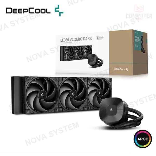DEEPCOOL LE360 V2 ZERO DARK ARGB COOLER CPU REFRIGERACION LIQUIDA COMPATIBLE AMD/INTEL (PN:R-LE360ZERP-BKLNMD-G-1) COMPUTERSHOP