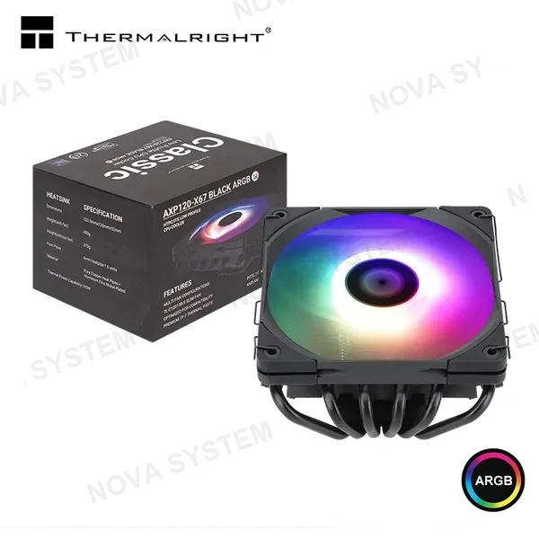 THERMALRIGHT AXP120-X67 BLACK ARGB COOLER CPU REFRIGERACION AIRE COMPATIBLE AMD/INTEL COMPUTERSHOP