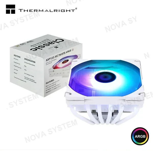 THERMALRIGHT AXP120-X67 WHITE ARGB COOLER CPU REFRIGERACION AIRE COMPATIBLE AMD/INTEL COMPUTERSHOP