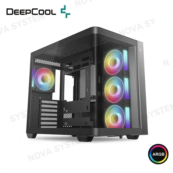 CASE DEEPCOOL CG530U 4F BLACK ARGB SIN FUENTE VIDRIO TEMPLADO MID TOWER (PN:CG530U-BKAGA4-G) COMPUTERSHOP