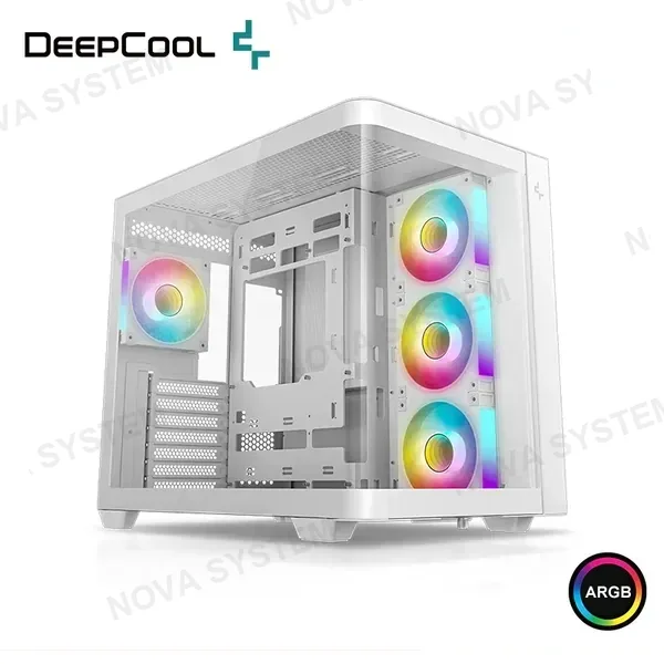 CASE DEEPCOOL CG530U 4F WHITE ARGB SIN FUENTE VIDRIO TEMPLADO MID TOWER (PN:CG530U-WHAGA4-G) COMPUTERSHOP