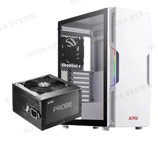 CASE, XPG, STARKERCP WHITE C/ FUENTE 600W 80+BRONZE ATX ACRILICO CON FUENTE BLACK