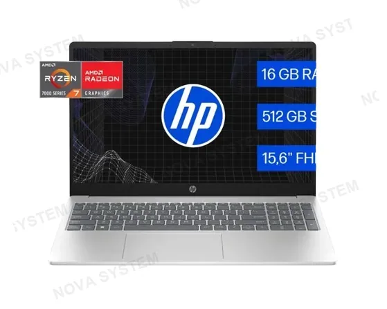 LAPTOP HP 15-FC0371LA, RYZEN 7 7730U, 16GB DDR4, 512GB SSD, LED, 15.6¨ FHD FREE.