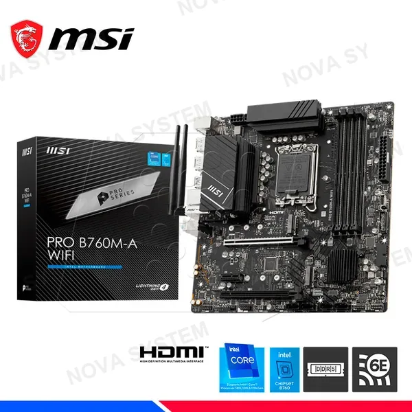 MAINBOARD MSI PRO B760M-A WIFI, DDR5, LGA 1700