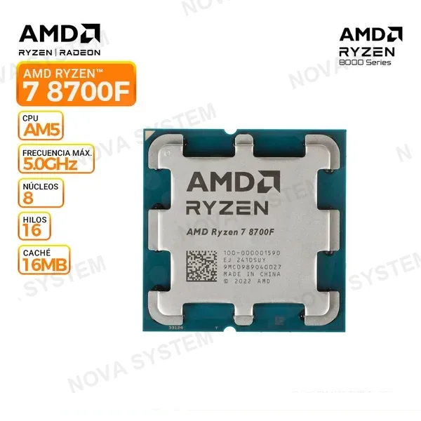 PROCESADOR AMD RYZEN 7 8700F, AM5, OEM/T