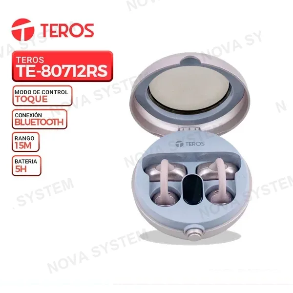 AURICULAR TEROS TE-80712RS INALAMBRICO/BT, CARGA TIPO C, ROSE TITANIUM