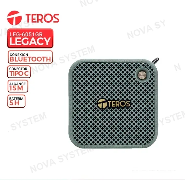 PARLANTE TEROS LEGACY LEG-6051GR, INALAMBRICO/BT, 8W
