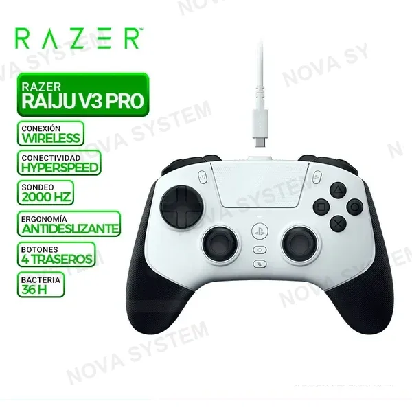 MANDO INALAMBRICO RAZER RAIJU V3 PRO PARA PS5, WHITE
