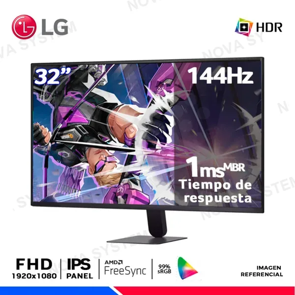 MONITOR LG UltraGear G4 32G403B-B, 32" IPS, FHD, 144Hz, 1ms, FreeSync