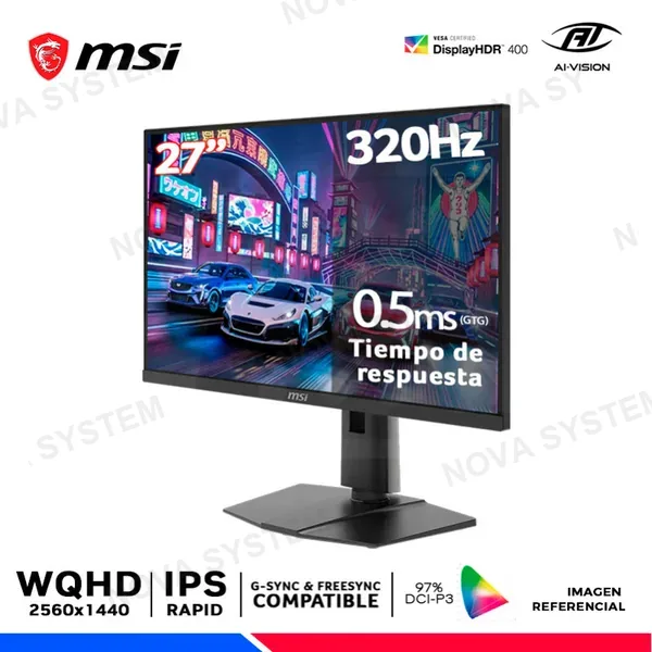 MONITOR MSi MAG 274QPF X32, 27" RAPID IPS, WQHD, 320Hz, 0.5ms, Compatible G-Sync, FreeSync