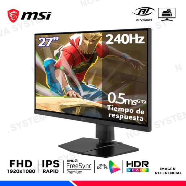 MONITOR MSI MAG 272PF X24, 27" RAPID IPS, FHD, 24Hz, 0.5ms, FreeSync