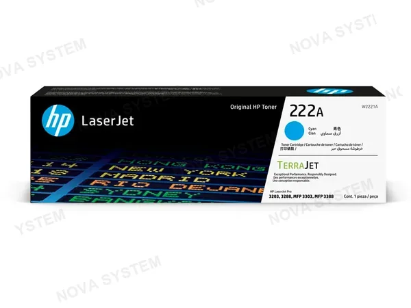 TONER HP W2221A (222A) CYAN P/ LJ 3203/ 3288/ MFP 3303/ 3388 1200 PGS