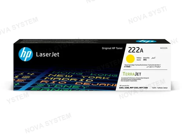 TONER HP W2222A (222A) YELLOW P/ LJ 3203/ 3288/ MFP 3303/ 3388/ 1200 PGS