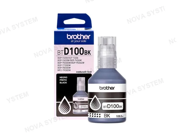 TINTA BROTHER BTD100BK BLACK P/ T230D/ T430DW/ T530DW/ T730DW/ T830DW/ T930DW