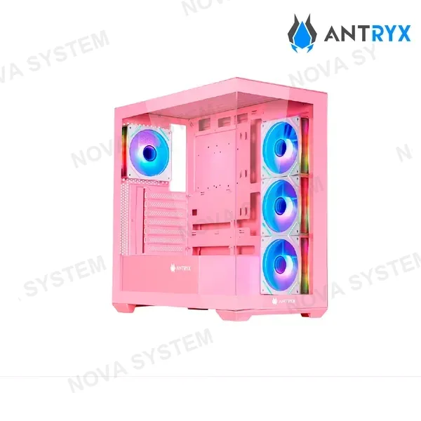 CASE ANTRYX FX 750 ( AC-FX750P ) S/FUENTE | ROSA | FAN X4 ARGB | USB TIPO C
