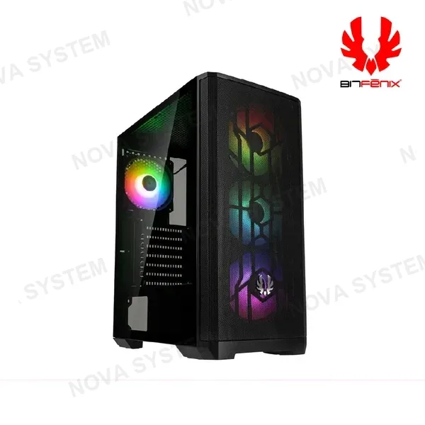 CASE BITFENIX NOVA MESH SE TG BLACK ( BFC-NSE-300-KKGSK-4A ) S/FUENTE | 4 FAN RGB