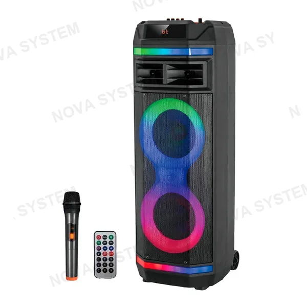 YX-H8204" "parlante Portatil Bluetooth 8""*2 Con Microfono Inalambrico