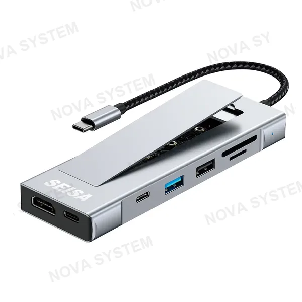 BYL-2525 Adaptador De Puertos 8 En 1(usb2.0+ Usb3.2+hdmi?4k 60hz?+type-c+pd+sd/tf+m.2)