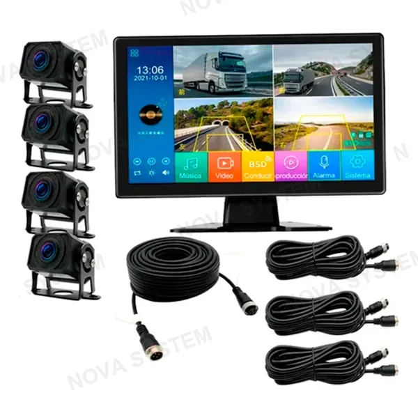 SQ-101-BSD-4 Dvr Para Camión Pantalla 10.1" Con 4 Cámaras