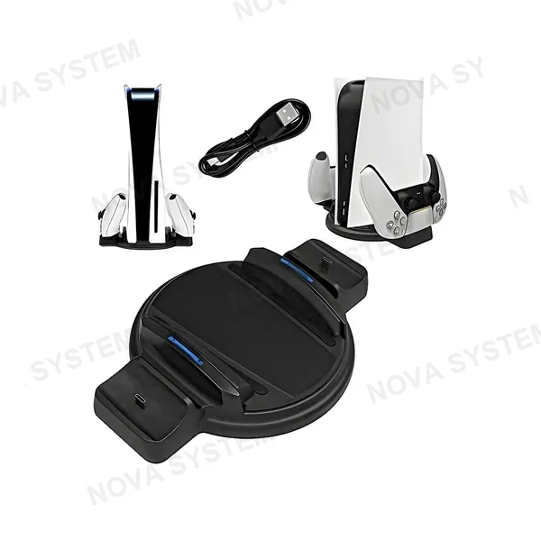 SND-465 Base Soporte Para Ps5 Con Cargador De Joystick