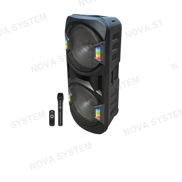 YX-S15201 Parlante Portatil Bluetooth 2*15" Con Microfono Inalambrico / Control Remoto//luces Led